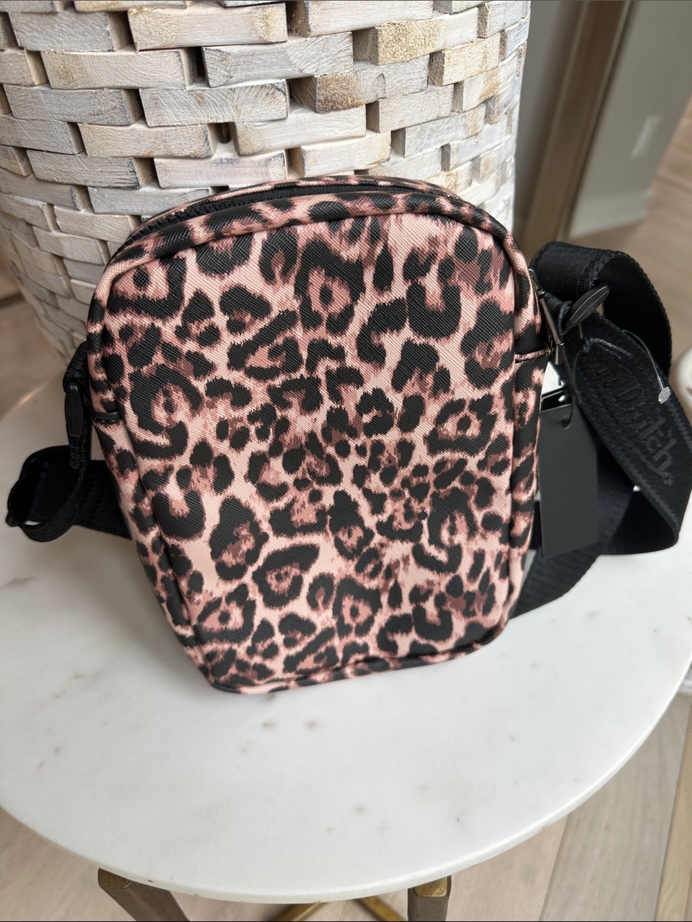 Von Dutch Pink and Black Leopard Print Mini Crossbody - Picture 3 of 4